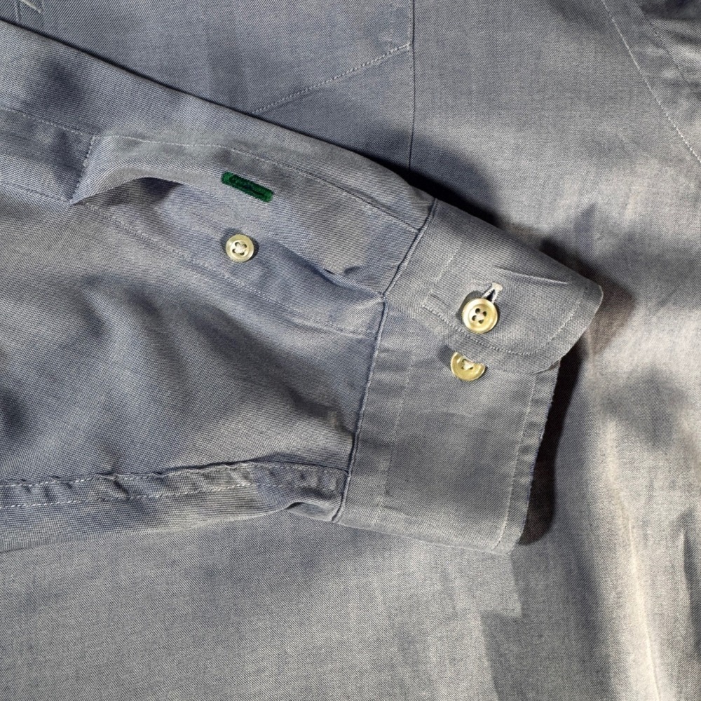 Tommy Hilfiger Mens Dress Shirt 17 36-37 Blue Cotton Button Down Long Sleeve - Picture 6 of 8